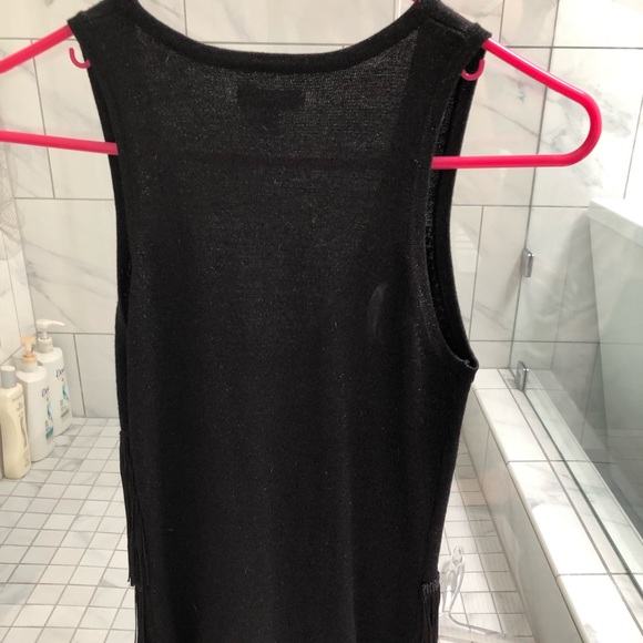 Cache Size Small black dressy top w/ Fringe - Picture 2 of 2